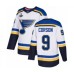 Men St. Louis Blues #9 Shayne Corson Authentic White Away 2019 Stanley Cup Champions Hockey Jersey