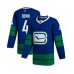 Men Vancouver Canucks #4 Jordie Benn Authentic Royal Blue Alternate Hockey Stitched Jersey