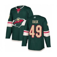 Men Minnesota Wild #49 Victor Rask Authentic Green Home Hockey Stitched Jersey