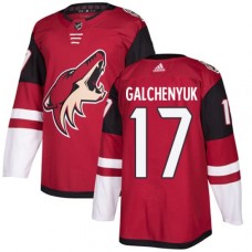 Men Adidas Arizona Coyotes #17 Alex Galchenyuk Maroon Home Authentic Stitched NHL Jersey