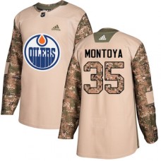 Men Adidas Edmonton Oilers #35 Al Montoya Authentic Camo Veterans Day Practice NHL Jersey