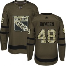 Men Adidas New York Rangers #48 Brett Howden Authentic Green Salute to Service NHL Jersey