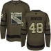 Men Adidas New York Rangers #48 Brett Howden Authentic Green Salute to Service NHL Jersey