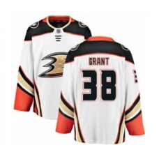 Men Anaheim Ducks #38 Derek Grant Authentic White Away Fanatics Branded Breakaway Hockey Stitched Jersey