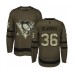 Men Pittsburgh Penguins #36 Joseph Blandisi Authentic Green Salute to Service Hockey Stitched Jersey