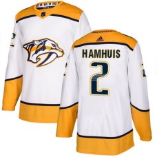 Men Adidas Nashville Predators #2 Dan Hamhuis Authentic White Away NHL Jersey