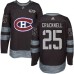 Men Adidas Montreal Canadiens #25 Adam Cracknell Premier Black 1917-2017 100th Anniversary NHL Jersey