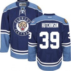 Men Reebok Florida Panthers #39 Michael Hutchinson Premier Navy Blue Third NHL Jersey