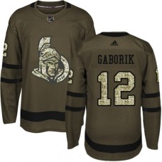 Men Adidas Ottawa Senators #12 Marian Gaborik Authentic Green Salute to Service NHL Jersey