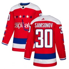 Men Adidas Washington Capitals #30 Ilya Samsonov Authentic Red Alternate NHL Jersey