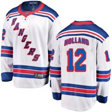 Men New York Rangers #12 Peter Holland Fanatics Branded White Away Breakaway NHL Jersey