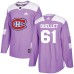 Men Adidas Montreal Canadiens #61 Xavier Ouellet Authentic Purple Fights Cancer Practice NHL Jersey