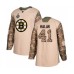 Men Boston Bruins #41 Jaroslav Halak Authentic Camo Veterans Day Practice 2019 Stanley Cup Final Bound Hockey Jersey