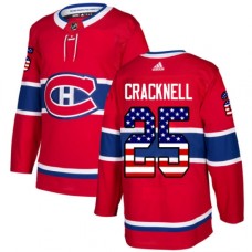 Men Adidas Montreal Canadiens #25 Adam Cracknell Authentic Red USA Flag Fashion NHL Jersey