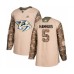 Men Nashville Predators #5 Dan Hamhuis Authentic Camo Veterans Day Practice Hockey Stitched Jersey