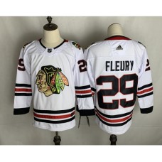 Men Chicago Blackhawks #29 Marc-Andr Fleury Fanatics Branded White Home Premier Breakaway Player Stitched Jersey