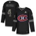 Men Adidas Montreal Canadiens #4 Jean Beliveau Black Authentic Classic Stitched NHL Jersey