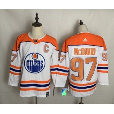 Men Edmonton Oilers #97 Connor McDavid Authentic White Alternate Fanatics Stitched Jersey