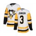 Men Pittsburgh Penguins #3 Jack Johnson Authentic White Away Hockey Stitched Jersey