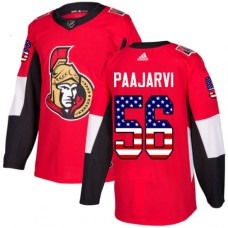 Men Adidas Ottawa Senators #56 Magnus Paajarvi Authentic Red USA Flag Fashion NHL Jersey