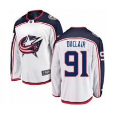 Men Columbus Blue Jackets #91 Anthony Duclair Authentic White Away Fanatics Branded Breakaway NHL Jersey