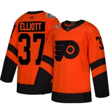 Men Adidas Philadelphia Flyers #37 Brian Elliott Orange Authentic 2019 Stadium Series Stitched NHL Jersey