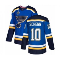 Men St. Louis Blues #10 Brayden Schenn Authentic Royal Blue Home 2019 Stanley Cup Final Bound Hockey Jersey