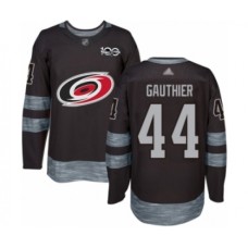 Men Carolina Hurricanes #44 Julien Gauthier Authentic Black 1917-2017 100th Anniversary Hockey Stitched Jersey