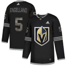 Men Adidas Vegas Golden Knights #5 Deryk Engelland Black Authentic Classic Stitched NHL Jersey