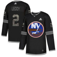 Men Adidas New York Islanders #2 Nick Leddy Black Authentic Classic Stitched NHL Jersey