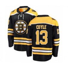 Men Boston Bruins #13 Charlie Coyle Authentic Black Home Fanatics Branded Breakaway Hockey Jersey