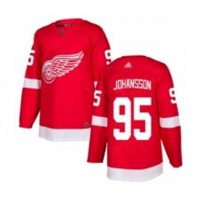 Men Detroit Red Wings #95 Albert Johansson Authentic Red Home Hockey Stitched Jersey