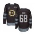 Men Boston Bruins #68 Jaromir Jagr Authentic Black 1917-2017 100th Anniversary 2019 Stanley Cup Final Bound Hockey Jersey