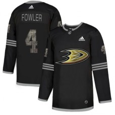 Men Adidas Anaheim Ducks #4 Cam Fowler Black Authentic Classic Stitched NHL Jersey