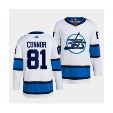 Men Winnipeg Jets #81 Kyle Connor White 2022 Reverse Retro Stitched Jersey