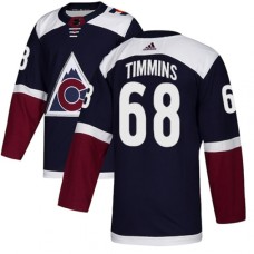 Men Adidas Colorado Avalanche #68 Conor Timmins Authentic Navy Blue Alternate NHL Jersey