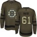 Men Adidas Boston Bruins #61 Rick Nash Authentic Green Salute to Service NHL Jersey