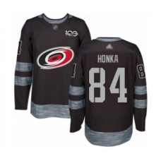 Men Carolina Hurricanes #84 Anttoni Honka Authentic Black 1917-2017 100th Anniversary Hockey Stitched Jersey