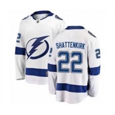 Men Tampa Bay Lightning #22 Kevin Shattenkirk Fanatics Branded White Away Breakaway Hockey Stitched Jersey