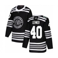 Men Chicago Blackhawks #40 Robin Lehner Authentic Black 2019 Winter Classic Hockey Stitched Jersey