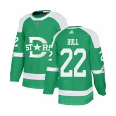 Men Dallas Stars #22 Brett Hull Authentic Green 2020 Winter Classic Hockey Stitched Jersey