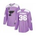 Men St. Louis Blues #36 Robert Thomas Authentic Purple Fights Cancer Practice 2019 Stanley Cup Final Bound Hockey Jersey