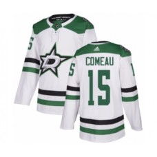 Men Adidas Dallas Stars #15 Blake Comeau Authentic White Away NHL Jersey