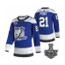 Men Adidas Lightning #21 Brayden Point Blue Authentic 2021 Stanley Cup Stitched Jersey