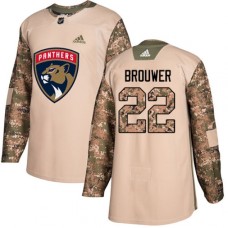 Men Adidas Florida Panthers #22 Troy Brouwer Authentic Camo Veterans Day Practice NHL Jersey