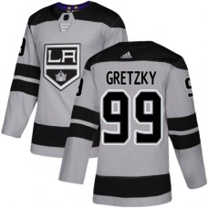 Men Adidas Los Angeles Kings #99 Wayne Gretzky Premier Gray Alternate NHL Jersey