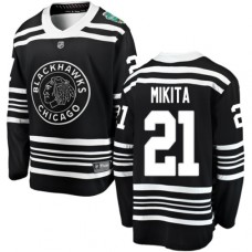 Men Chicago Blackhawks #21 Stan Mikita Black 2019 Winter Classic Fanatics Branded Breakaway NHL Jersey