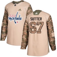 Men Adidas Washington Capitals #67 Riley Sutter Authentic Camo Veterans Day Practice NHL Jersey