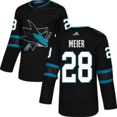 Men Adidas San Jose Sharks #28 Timo Meier Premier Black Alternate NHL Jersey