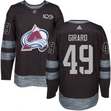 Men Adidas Colorado Avalanche #49 Samuel Girard Authentic Black 1917-2017 100th Anniversary NHL Jersey